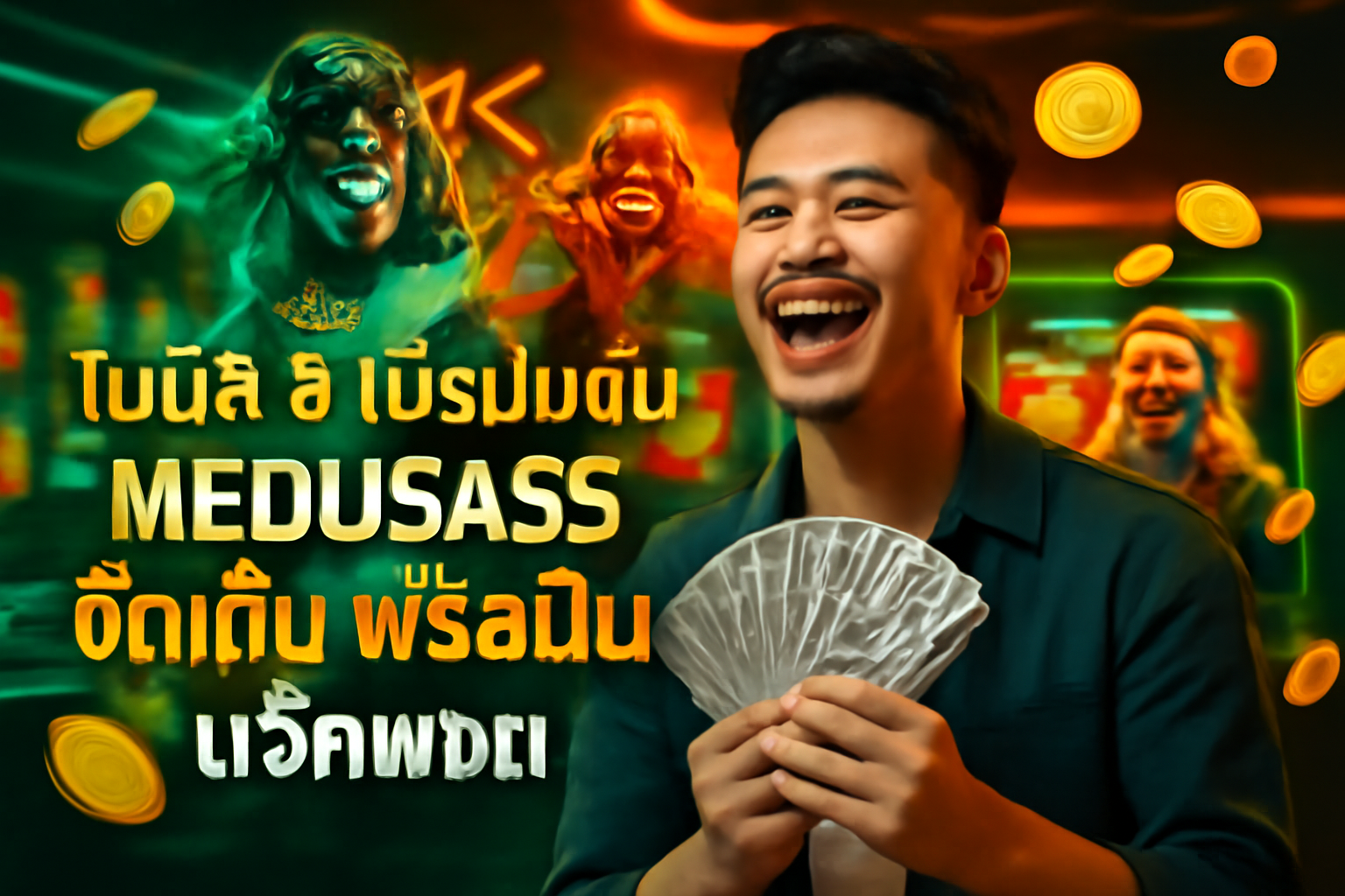 โบนัส & โปรโมชั่น MEDUSA55 จัดเต็ม ฟรีสปิน แจ็คพอต